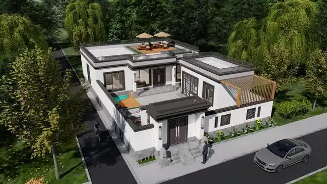 首选现代风格简单大气|露台|玄关|现代简约风格|别墅_网易订阅