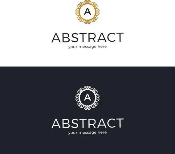 标志设计贵族logo25款中心字母式百搭花型logo模板eps矢量花素材