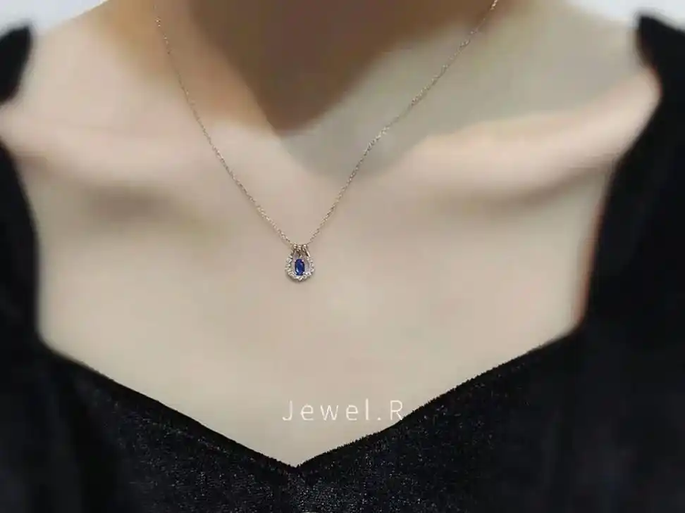 jewelr珠宝18k金蓝宝石项链