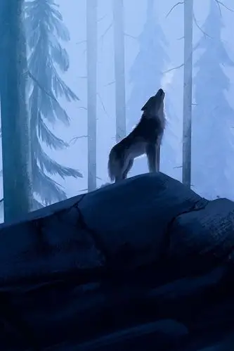 壁纸 森林,狼,艺术图片 1920x1080 full hd 2k 高清壁纸, 图片, 照片