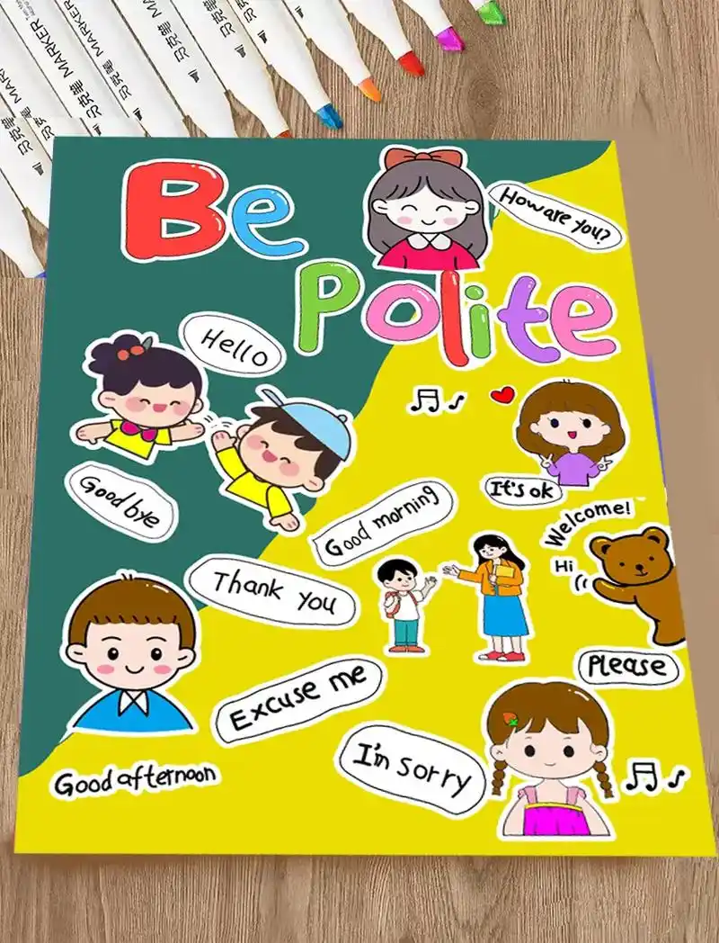 一年级礼貌用语英语海报手抄报
