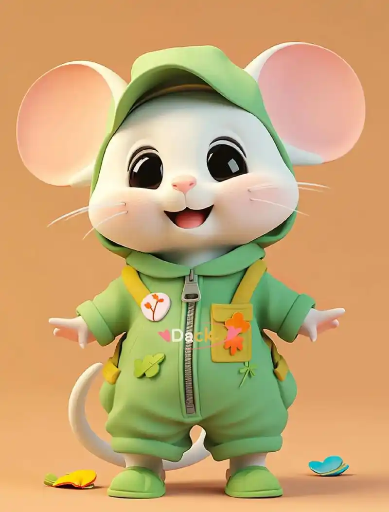 浪漫解暑绿小老鼠,这也太可爱了吧#卡通头像 #卡通 #萌宠出 - 抖音