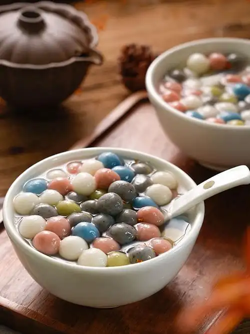 七彩汤圆酒酿小圆圆子珍珠粉圆奶茶茶店专用汤圆