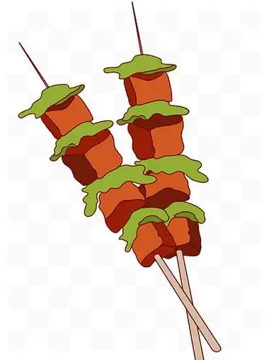 卡通美味 i>肉 /i>串插画
