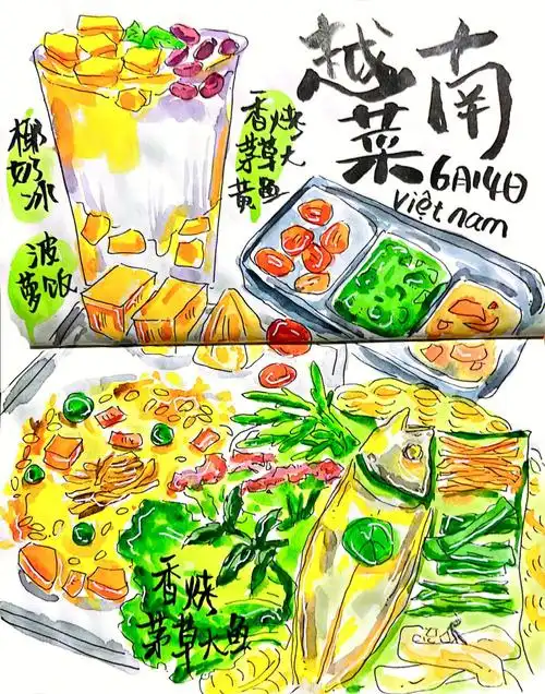 好朋友聚会呢#插画  #手绘手帐  #给你看看我的手帐吧  #手帐  #越南