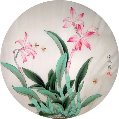 工笔画兰花欣赏与兰花的寓意和象征|兰花|喻为|神韵_新浪新闻