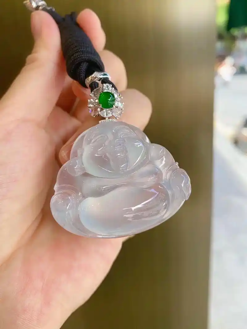 成本价出售!小价得01.冰种弥勒佛吊坠 佛说 - 抖音