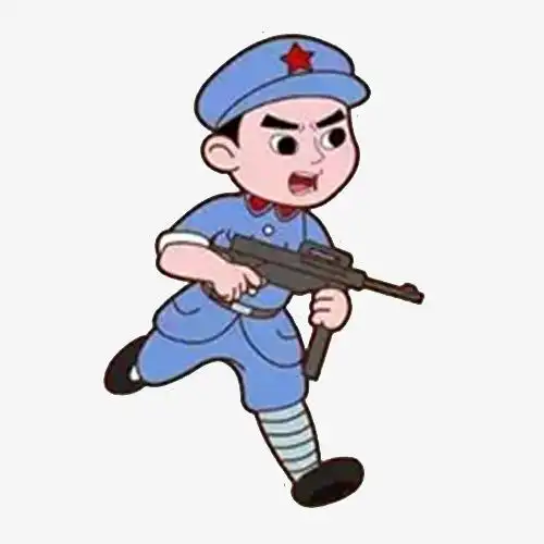 卡通手绘八一建军节红军解放军八路军英雄