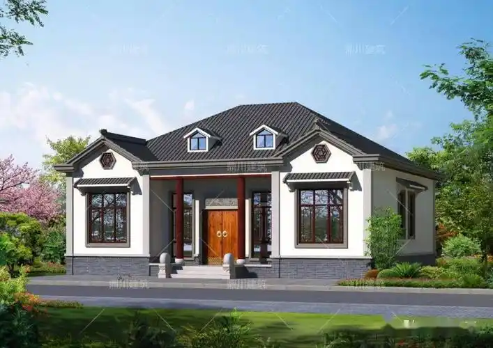 5款农村平房设计,中式风格设计太赞了,老家建一栋绝对不亏_别墅_卧室