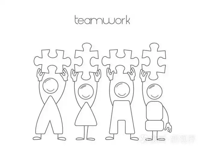 简单设置:人们拼图作为团队合作的象征. 团队业务