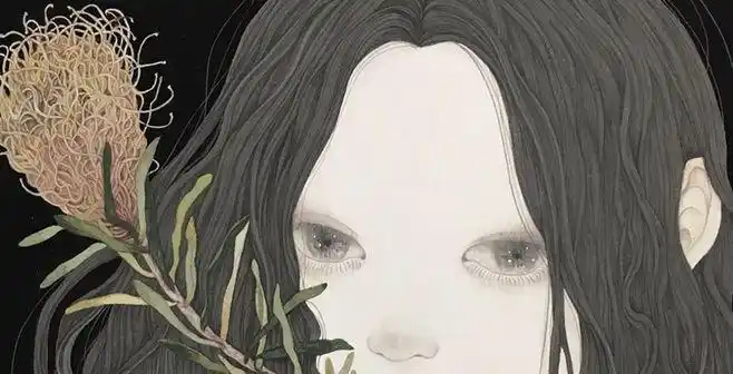 眼神迷茫而空洞的二次元女孩绘画 | aladd设计量贩铺