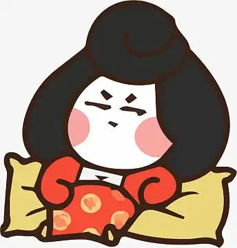 手绘卡通q版唐代仕女躺着免抠png卡通美人美花png国潮风 唐朝仕女png