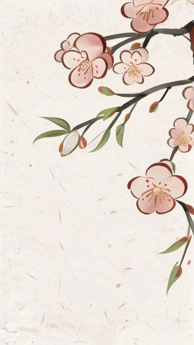 🌸简约古风梅花背景美图🎨 一组简约风格的古风梅花背景图,宛如