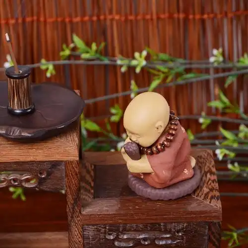 佐格茶具 一心向佛 紫砂茶宠摆件心诚则灵许愿小僧和尚