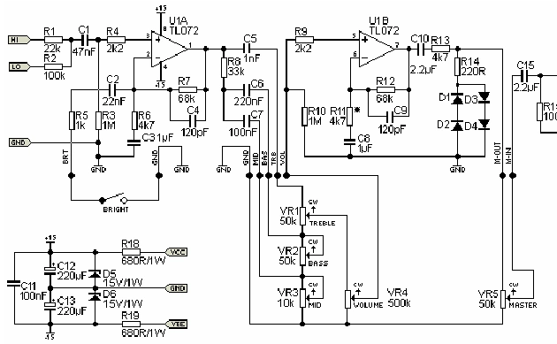 100w 功放电路图