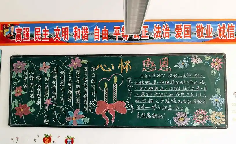 孝敬父母 学会感恩,智海学校黑板报评比活动