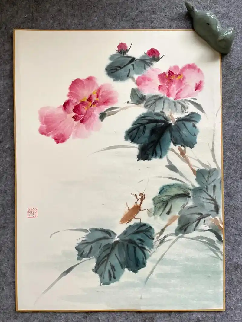 闲下来时就画会儿画吧#国画花鸟#芙蓉花#日常画画分享 #画画 - 抖音