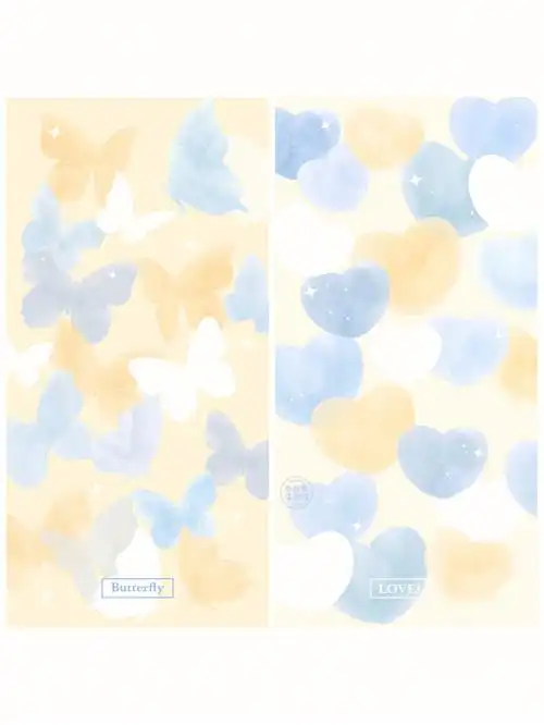 396期手机壁纸黄蓝配色梦幻背景图