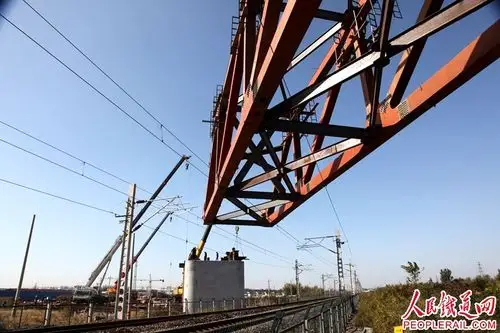胶济胶黄联络线成功上跨胶济铁路