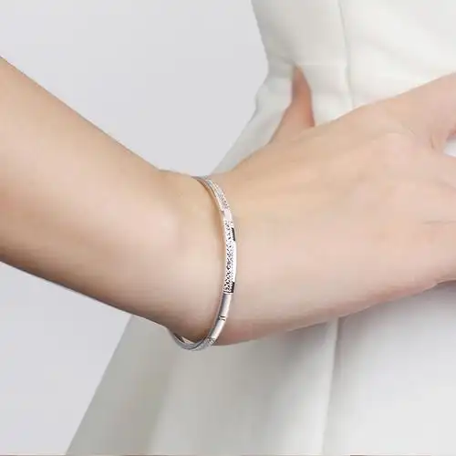 crd克徕帝pt950铂金手镯女白金镯子女款正品铂金贵妃手镯