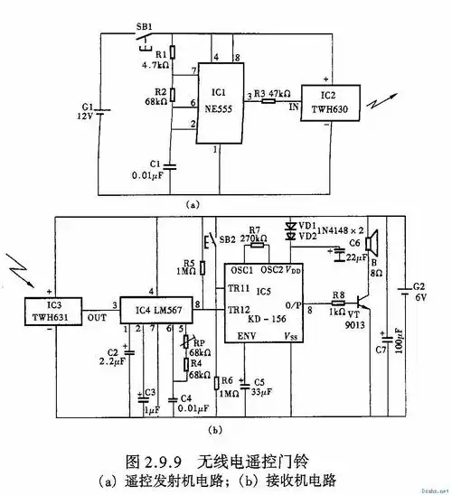 请问 无线门铃的电路图?谢谢大家!