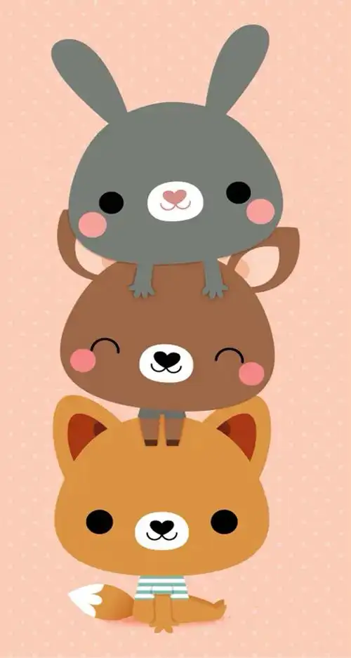 呆萌可爱的卡通小动物手机壁纸11