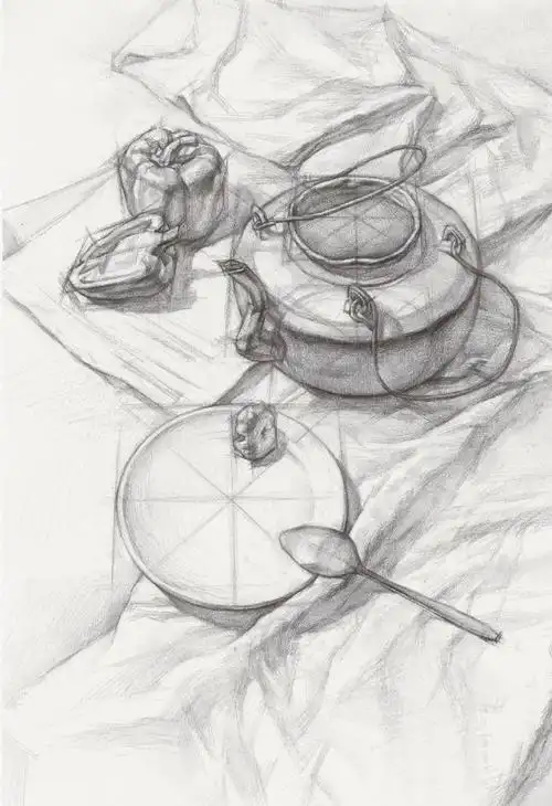 静物结构素描临摹#绘画##素描教程##素描##画画