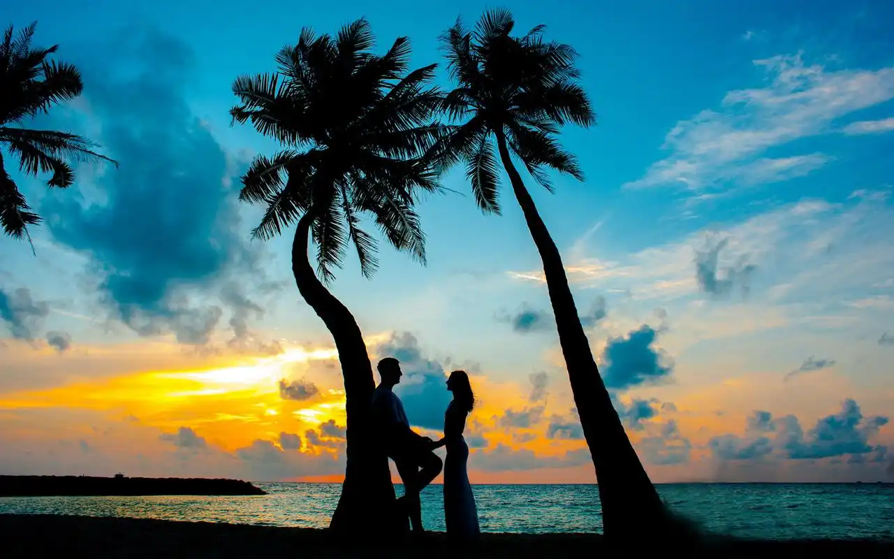 唯美浪漫情侣剪影图片电脑壁纸