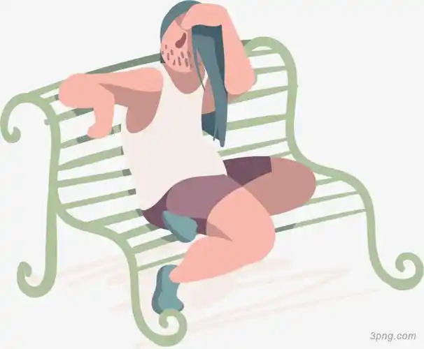 公园长椅休息的人png素材透明免抠图片动植人物