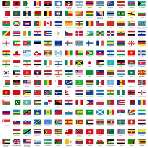 世界各国的国旗图标ai矢量素材下载 - 二当家的