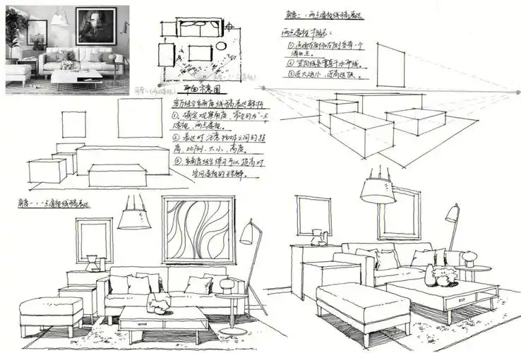 室内考研手绘抄绘练习
