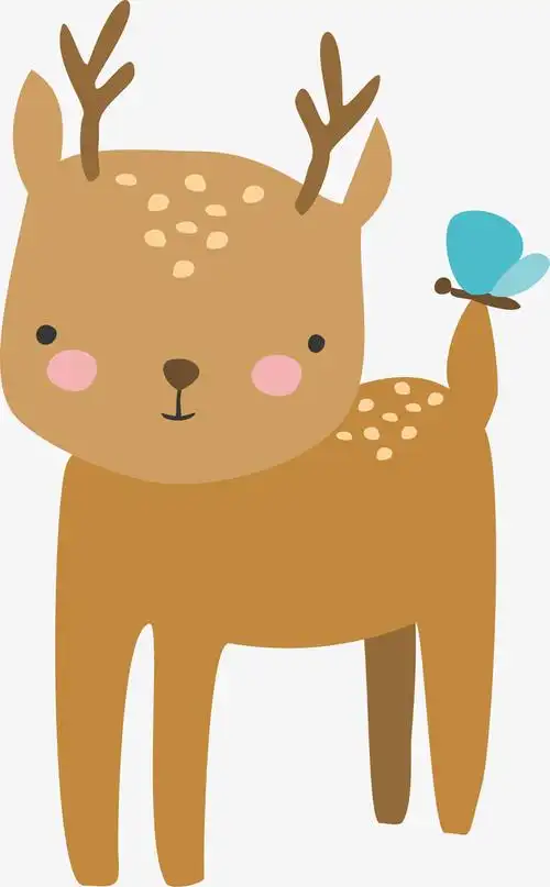 卡通q版麋鹿免抠素材