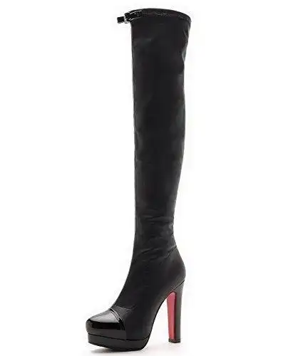 秋冬过膝靴 厚底防水台高筒靴 保暖长靴 休闲高跟鞋 时尚性感夜店女靴