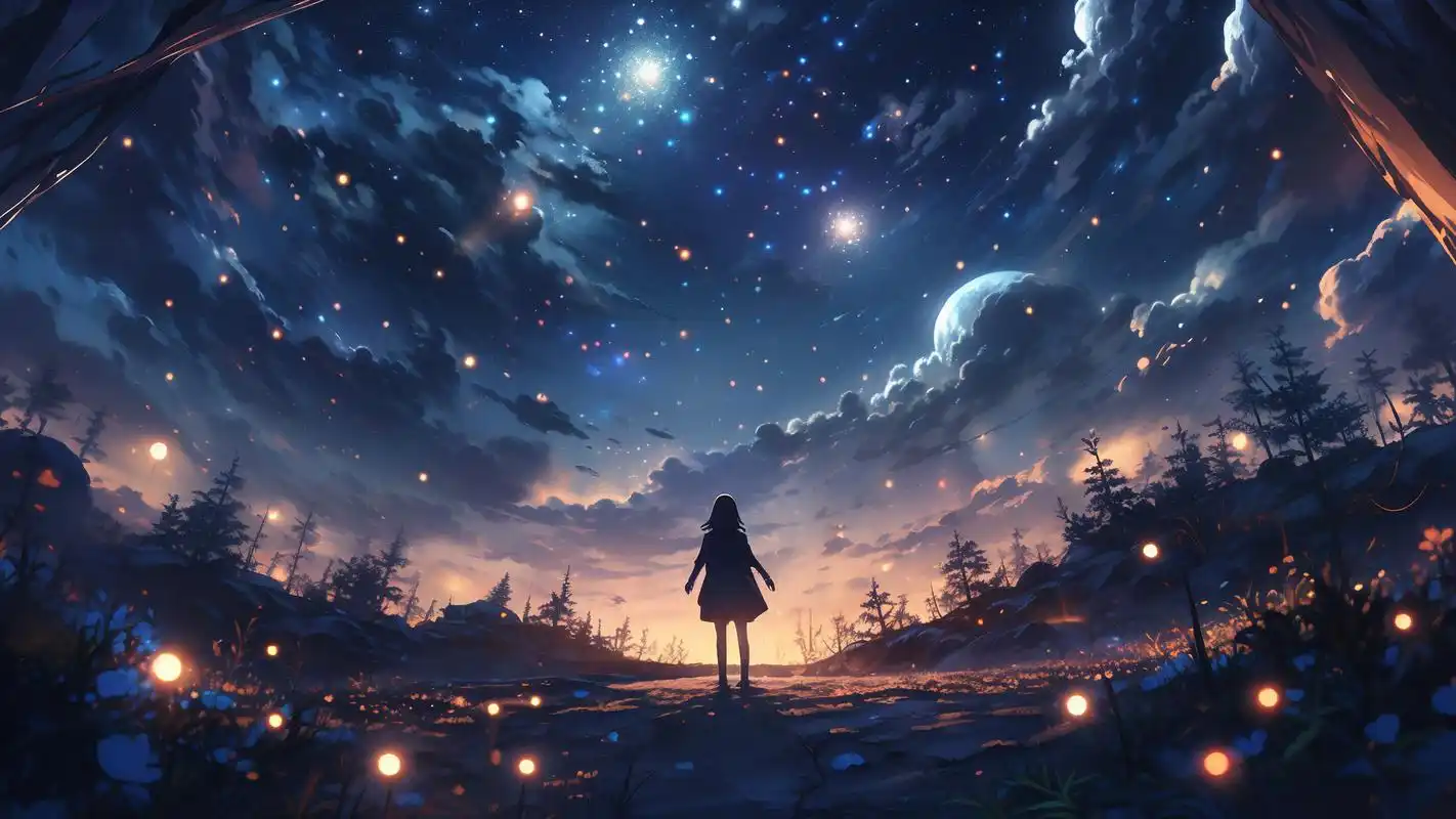 动漫好看壁纸99绝美星空夜晚90