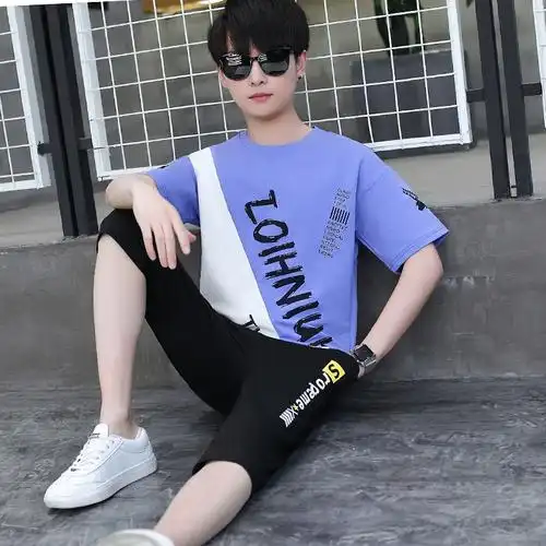 2020春季初中生恤男长袖卫衣12-13-14-15岁大童男孩套装t恤