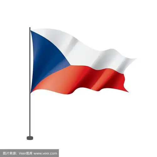 捷克国旗,矢量插图在白色的背景