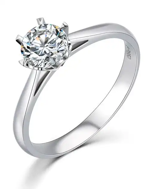 经典爪镶50分钻pt950钻戒