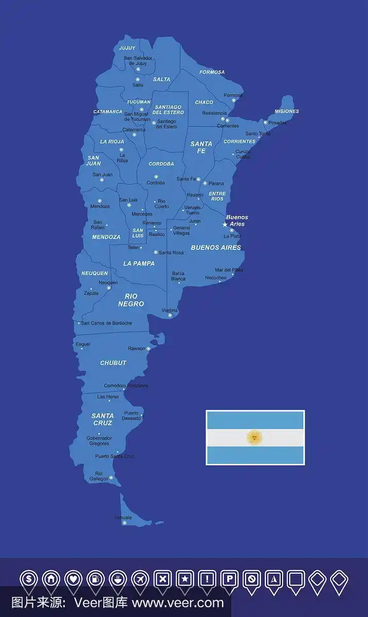 阿根廷的地图