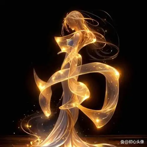 ai姓氏头像,黄色流光美女