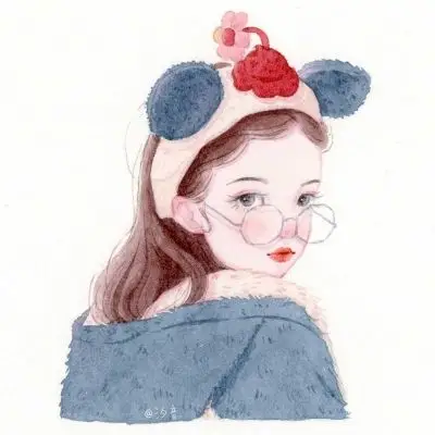 高清简单大方的淑女手绘头像小清新图片