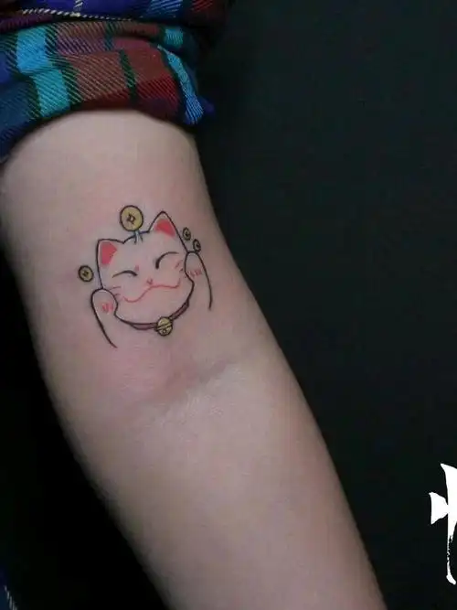 招财猫_纹身图案手稿图片_毛喆的纹身作品集