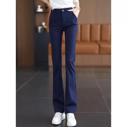 高腰显瘦女裤女春季长裤2024新款喇叭裤子春秋垂感微喇裤小个子裤