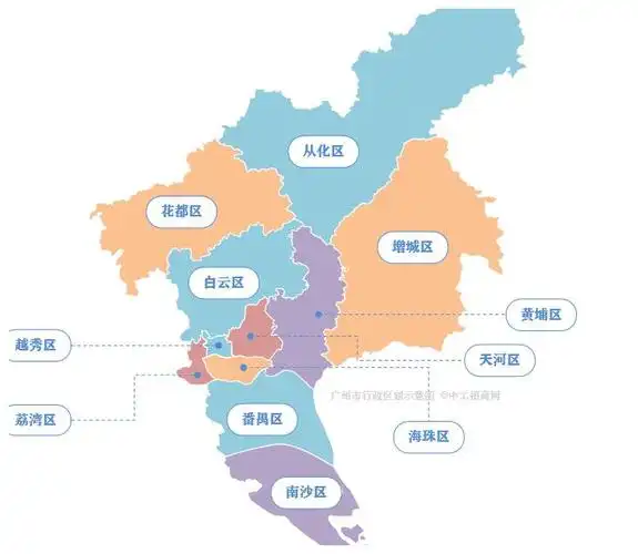 广州地图果然是越大越没钱从化和增城都不敢说自己是广州的