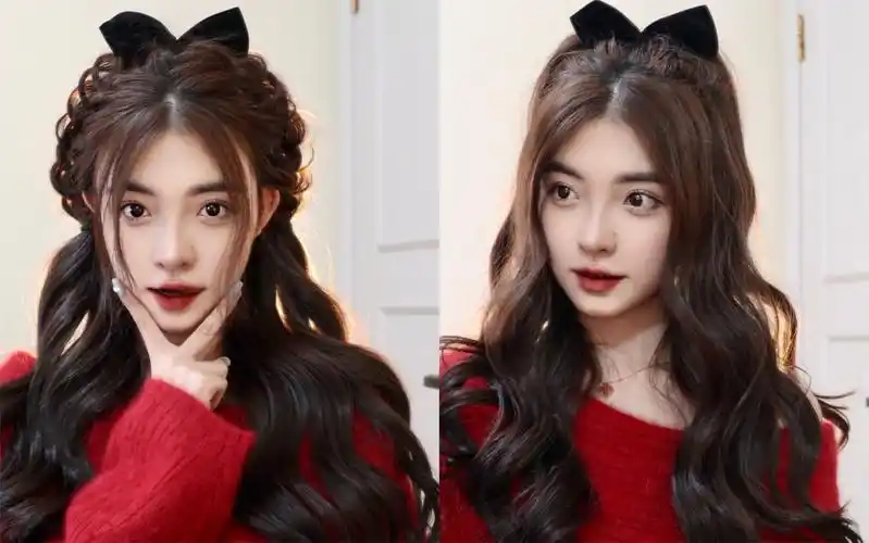 简单又吸睛的半扎公主头日常约会巨巨巨百搭