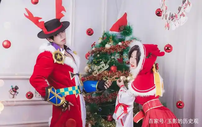 王者荣耀cosplay圣诞恋歌 吕布与貂蝉