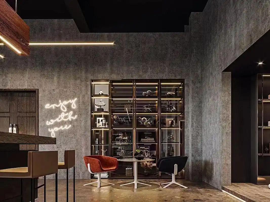 工业风会所设计#效果图分享 九宫格无水印款亮相系 - 抖音