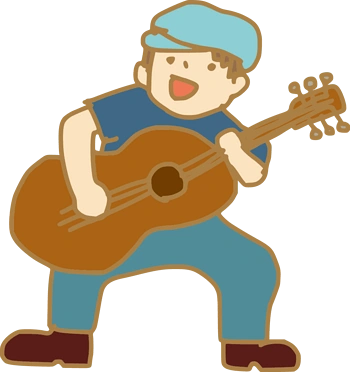 卡通手绘弹吉他图案
