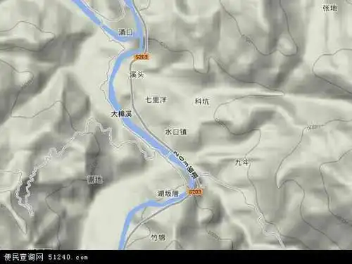 中国福建省泉州市德化县水口镇地图(卫星地图)