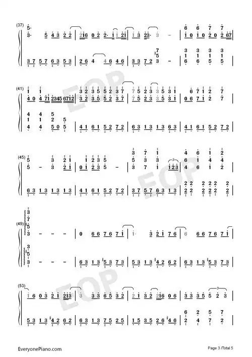 我爱他-下一站幸福主题曲双手简谱预览3