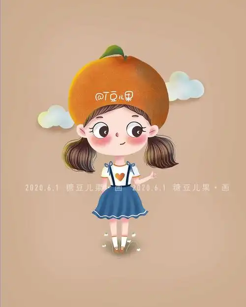 卡通水果女孩形象设计_糖豆儿果-站酷zcool